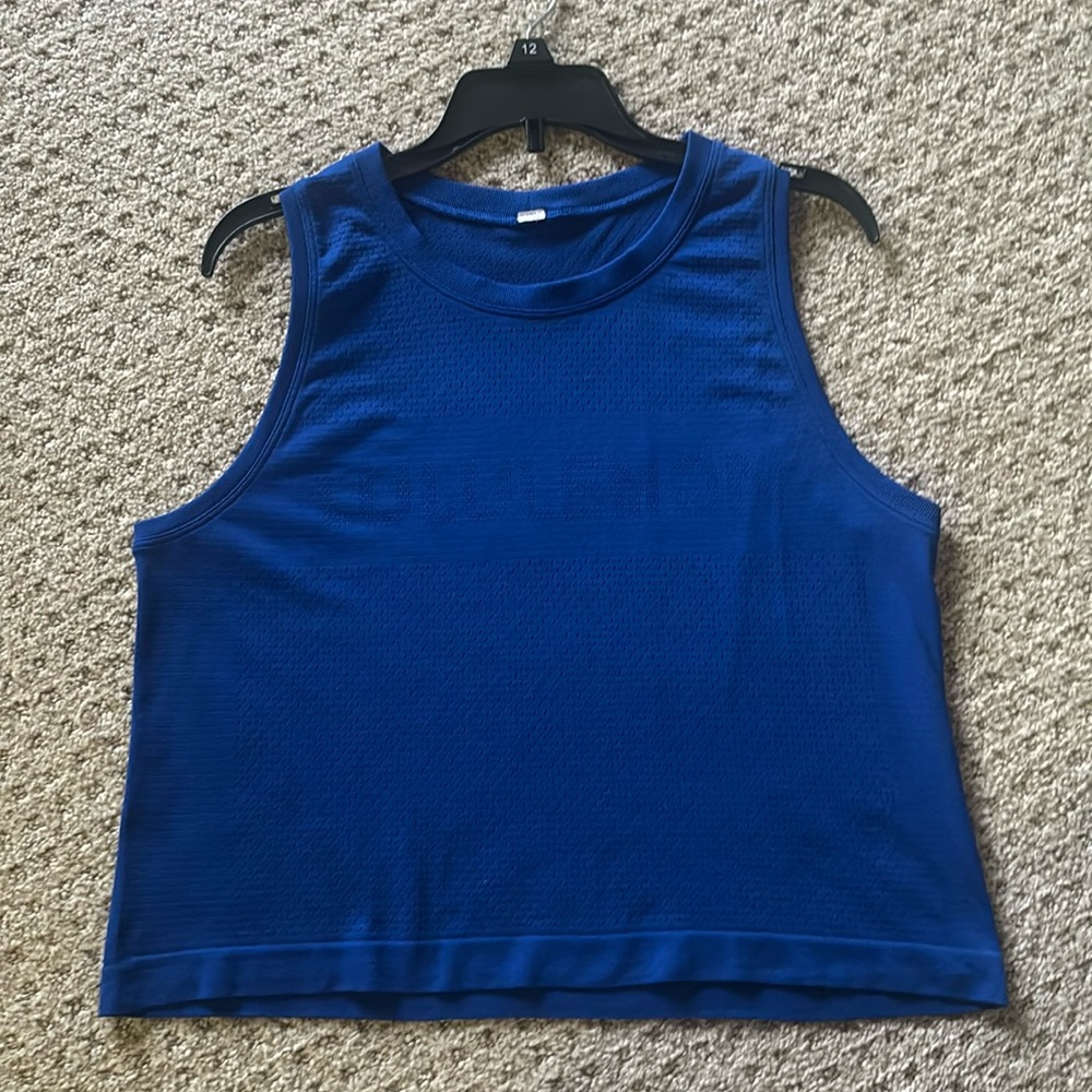 Lululemon Athletica Blue Sleeveless Crop Tank Top